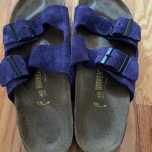 Birkenstock Arizona Purple Suede Sandals